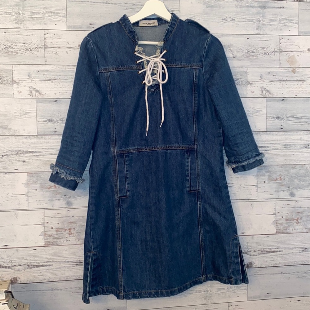 Awesome Pixie Market New York Denim Dress Size M?